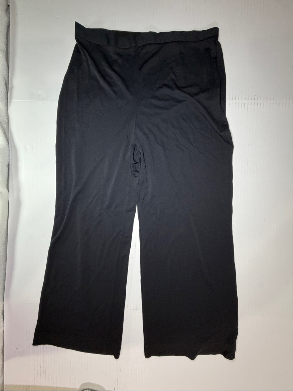 Vintage MaxMara Black Wide-Leg cropped Pull-On Trousers